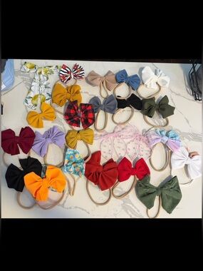 Lot of Baby Girl Headband Bows and Clip Bows